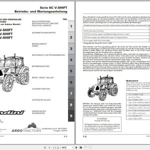 Landini Tractor 6 120C 6 130C 6 140C V SHIFT Operators Maintenance Manual 6610039A1 DE 1
