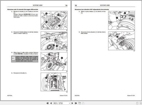 Landini Tractor 6 120C 6 130C 6 140C V SHIFT Service Manual 6629793A1 IT 2