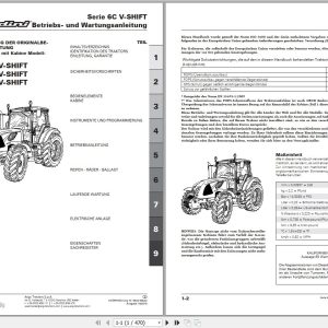 Landini Tractor 6 125C 6 135C 6 145C V SHIFT Operators Maintenance Manual 6642508A2 DE 1