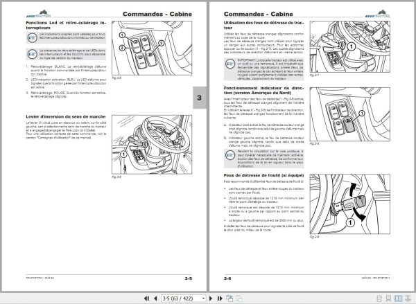 Landini Tractor 6 125H 6 135H Operators Maintenance Manual 6708733A1 FR 2