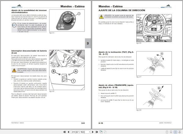 Landini Tractor 6 125H 6 135H Operators Maintenance Manual 6708734A1 ES 2