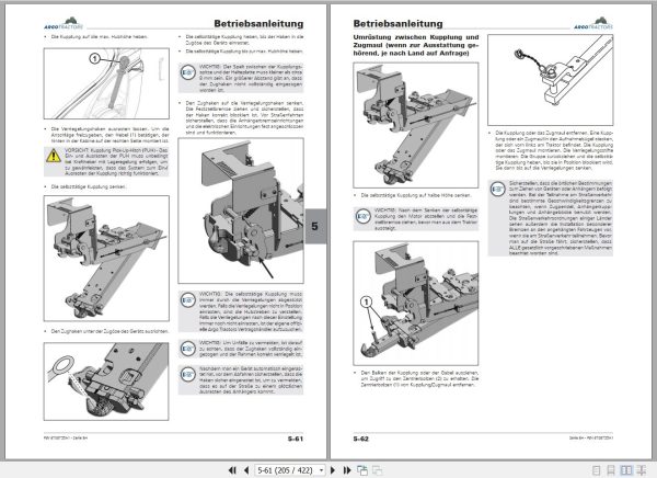 Landini Tractor 6 125H 6 135H Operators Maintenance Manual 6708735A1 DE 2