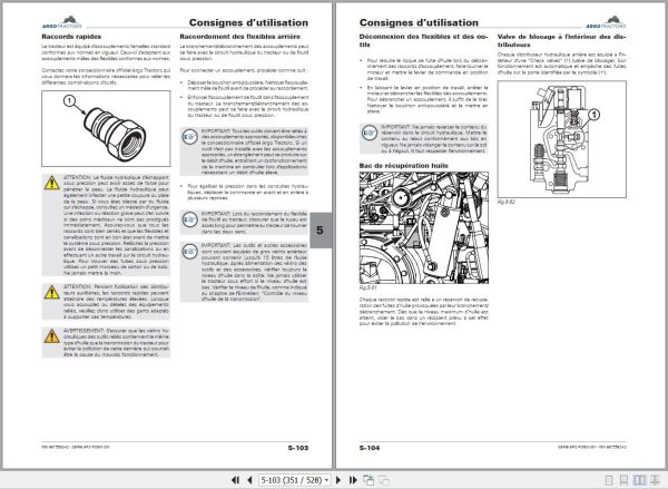 Landini Tractor 6 135 6 145 6 155 ROBO SIX Operators Maintenance Manual 6675562A2 FR 2