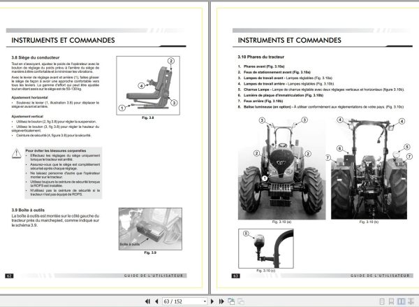 Landini Tractor 60 75 90 Operators Maintenance Manual 6653676A1 FR 2