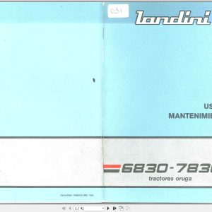 Landini Tractor 6830 7830 Operators Maintenance Manual 3306439M91 ES 1