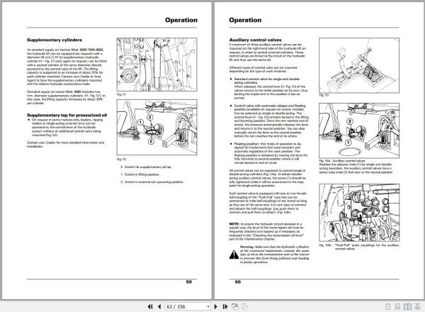 Landini Tractor 6880 7880 8880 9880 Operators Maintenance Manual 3534747M96 EN 2