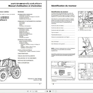 Landini Tractor 6880 to 9880 Evolution Operators Maintenance Manual 3534748M95 FR 1