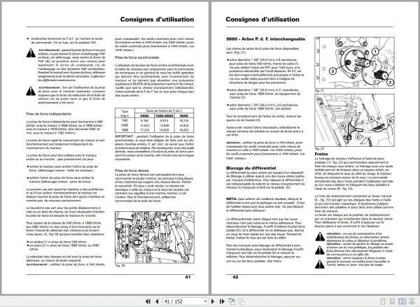 Landini Tractor 6880 to 9880 Evolution Operators Maintenance Manual 3534748M95 FR 2