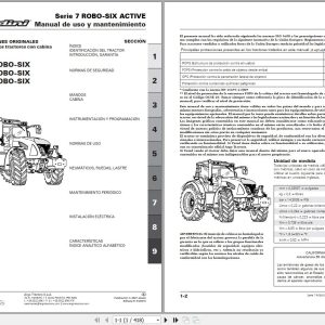 Landini Tractor 7 145 7 165 7 175 ROBO SIX Active Operators Maintenance Manual 6627404A2 ES 1