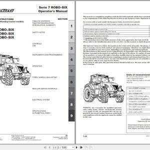 Landini Tractor 7 145 7 165 7 175 ROBO SIX Operators Maintenance Manual 6627397A2 EN 1