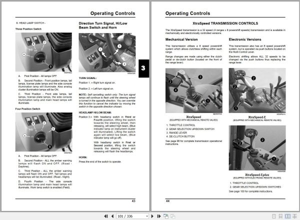 Landini Tractor 7 145 to 7 230 Operators Maintenance Manual 6501405M1 EN 2