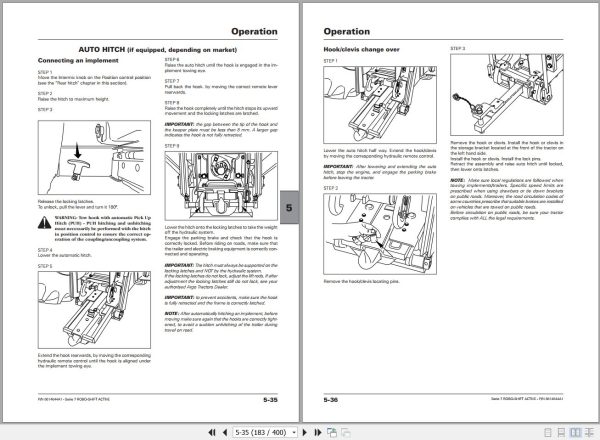 Landini Tractor 7 160 to 7 215 ROBO SHIFT Operators Maintenance Manual 6614644A1 EN 2