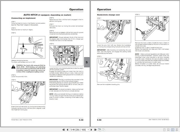 Landini Tractor 7 160 to 7 230 ROBO SIX Operators Maintenance Manual 6627382A2 EN 2