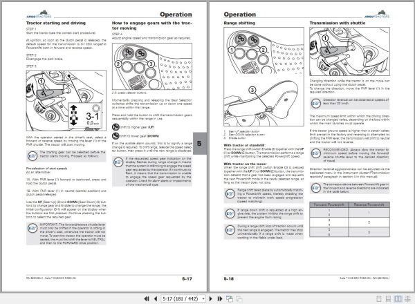 Landini Tractor 7 165 to 7 180 ROBO SIX Operators Maintenance Manual 6691060A1 EN 2