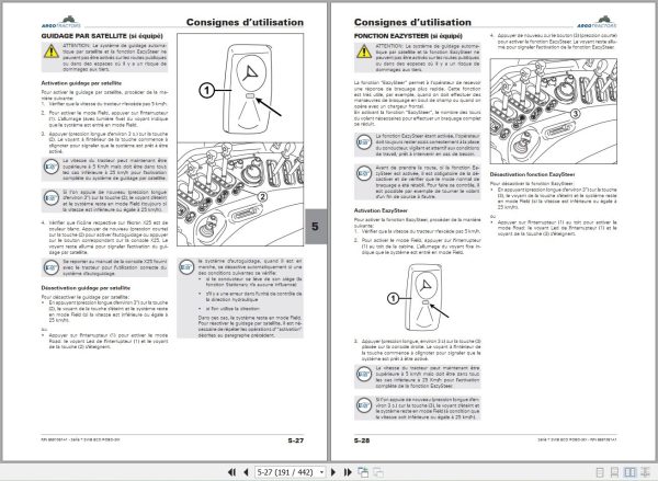 Landini Tractor 7 165 to 7 180 ROBO SIX Operators Maintenance Manual 6691061A1 FR 2