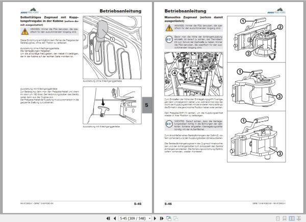 Landini Tractor 7 165 to 7 180 ROBO SIX Operators Maintenance Manual 6720602A1 DE 2