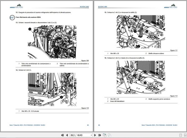 Landini Tractor 7 165 to 7 180 ROBO SIX SWB Service Manual 6720645A2 IT 2