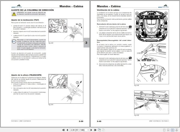 Landini Tractor 7 165 to 7 180 SWB ROBO SIX Operators Maintenance Manual 6720601A1 ES 2
