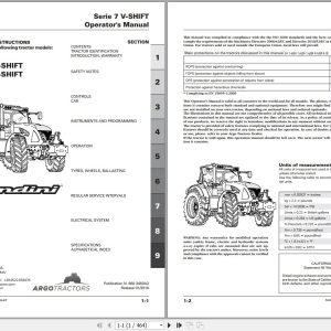 Landini Tractor 7 175 7 190 V SHIFT Operators Maintenance Manual 6603450A2 EN 1