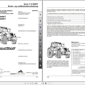 Landini Tractor 7 175 7 190 V SHIFT Operators Maintenance Manual 6610772A2 NO 1