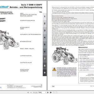 Landini Tractor 7 175 V SHIFT 7 180 V SHIFT Operators Maintenance Manual 6720612A1 DE 1