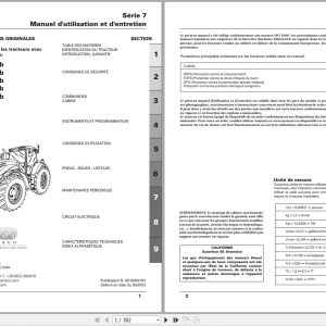 Landini Tractor 7 180 to 7 235 T3b Operators Maintenance Manual 6510343M1 FR 1
