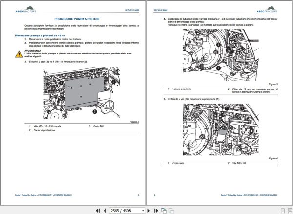 Landini Tractor 7 200 7 210 7 230 ROBO SIX Active Service Manual 6708031A1 IT 2