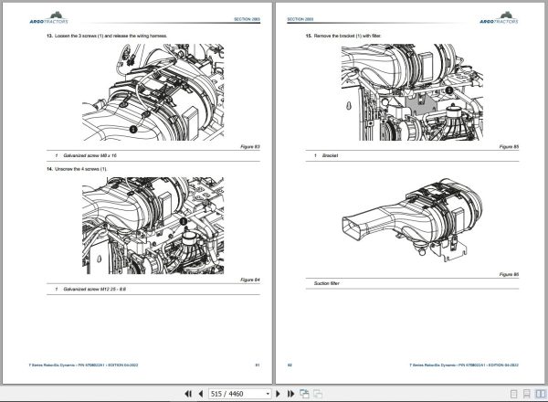 Landini Tractor 7 200 7 210 7 230 ROBO SIX Dynamic Service Manual 6708022A1 EN 2
