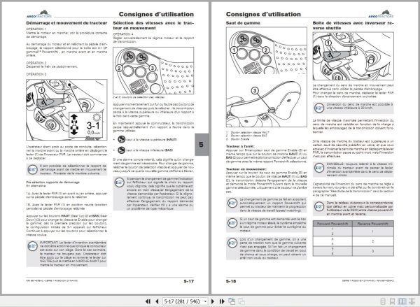 Landini Tractor 7 200 7 210 7 230 ROBO SIX Operators Maintenance Manual 6674056A2 FR 2