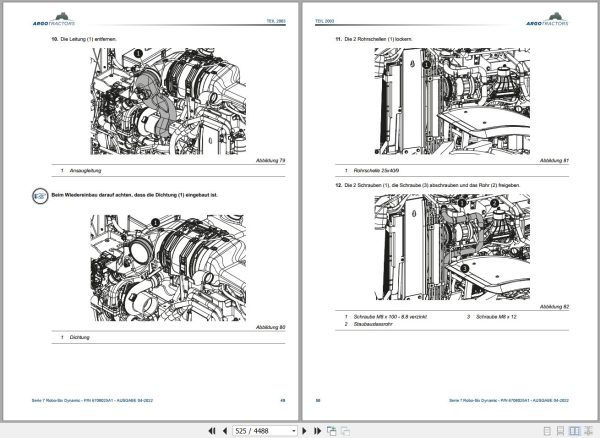 Landini Tractor 7 200 7 210 7 230 ROBO SIX Service Manual 6708025A1 DE 2