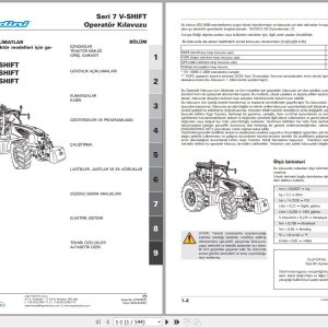 Landini Tractor 7 210 7 230 7 240 V SHIFT Operators Maintenance Manual 6716737A1 TR 1