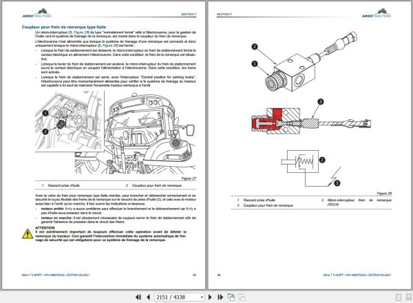 Landini Tractor 7 210 7 230 7 240 V SHIFT Service Manual 6686754A3 FR 2
