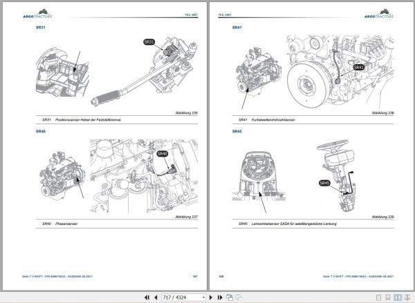 Landini Tractor 7 210 7 230 7 240 V SHIFT Service Manual 6686756A3 DE 2