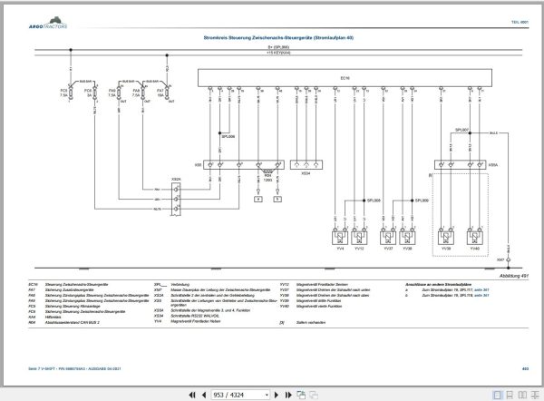 Landini Tractor 7 210 7 230 7 240 V SHIFT Service Manual 6686756A3 DE 3