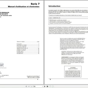 Landini Tractor 7 Series 7 145 to 7 230 Operators Maintenance Manual 6501409M1 FR 1