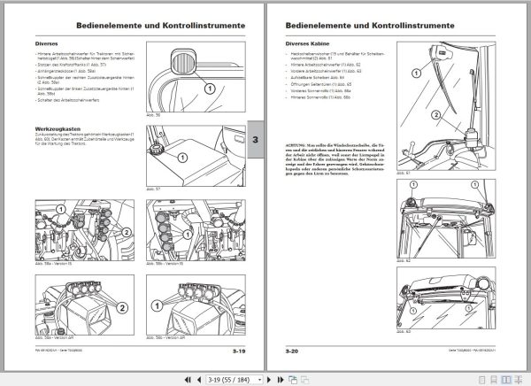 Landini Tractor 7000 9000 Series 7070IS to 90105AR Operators Maintenance Manual 6519252M1 DE 2