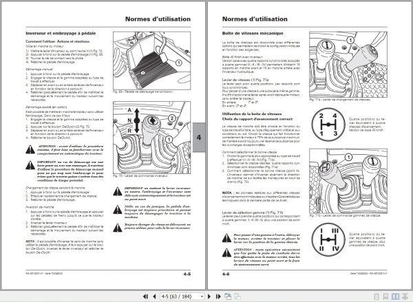 Landini Tractor 7070IS to 90105AR Operators Maintenance Manual 6519251M1 FR 2
