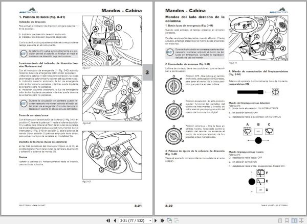 Landini Tractor 8 270 8 310 V SHIFT Operators Maintenance Manual 6723898A1 ES 2