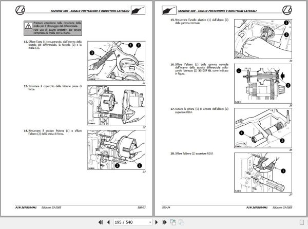 Landini Tractor ALPINE 65 75 85 Powershuttle Service Manual 3676094M2 IT 2