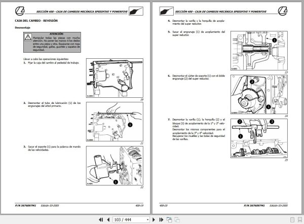 Landini Tractor ALPINE 65 75 85 Service Manual 3676097M1 ES 2
