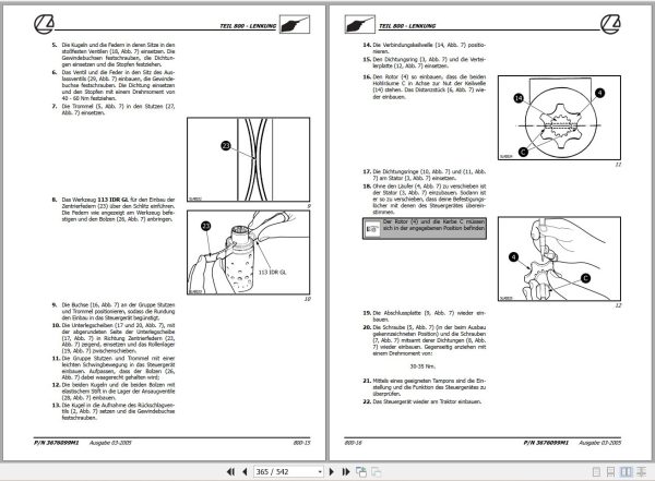 Landini Tractor ALPINE 65 75 85 Service Manual 3676099M2 DE 2