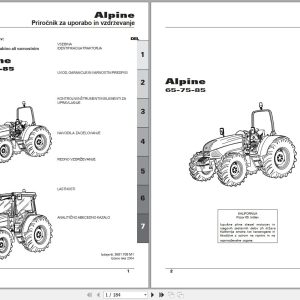 Landini Tractor Alpine 65 75 85 Operators Maintenance Manual 3681708M1 SL 1