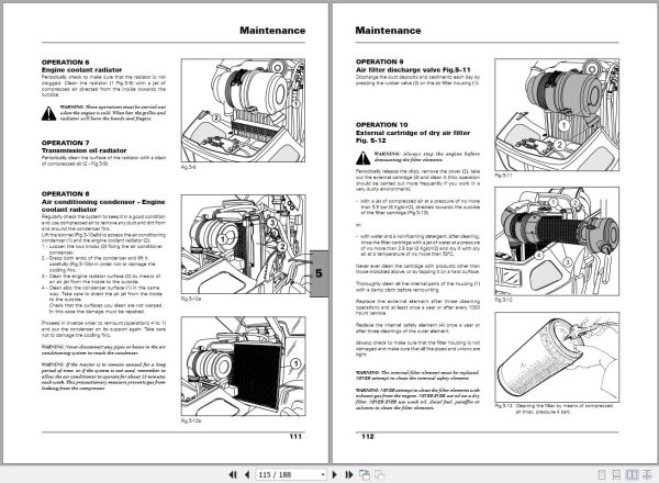 Landini Tractor Apline 65 75 85 Operators Maintenance Manual 3667252M2 EN 2