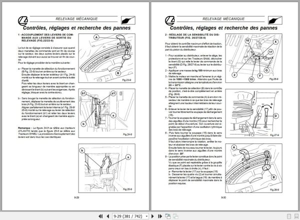 Landini Tractor Atlantis 70 to Ghibli 100 Service Manual 3661515M2 FR 2