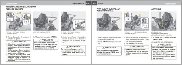 Landini Tractor DT 1 25 Operators Maintenance Manual 6508632M1 ES 2