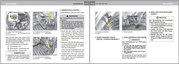 Landini Tractor DT 1 30 1 35 Operators Maintenance Manual 6512656M1 DE 2