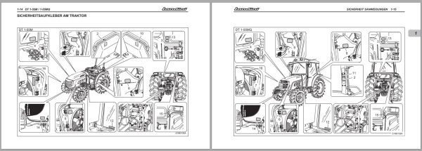 Landini Tractor DT 1 55M 1 55MQ Operators Maintenance Manual 6512672M1 DE 2