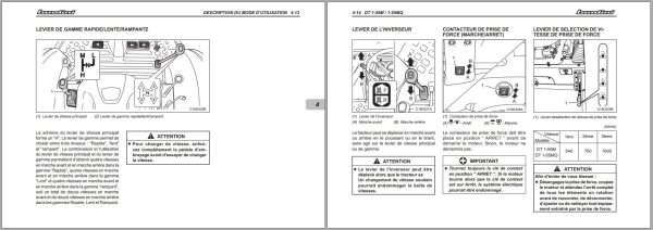 Landini Tractor DT 1 55M DT 1 55MQ Operators Maintenance Manual 6509103M1 FR 2