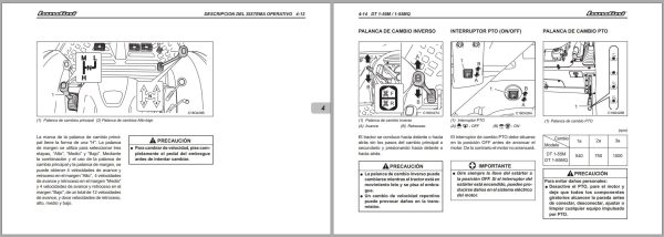 Landini Tractor DT 1 55M DT 1 55MQ Operators Maintenance Manual 6509104M1 ES 2
