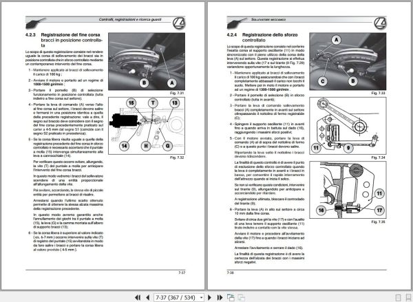 Landini Tractor GLOBALFARM 95 100 Service Manual 4208730M1 IT 2